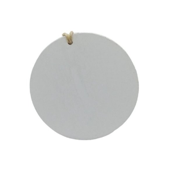 Santa Claus Blue Face Mask and Present Dated 2020 Round Christmas Ornament - Picture 2 of 2